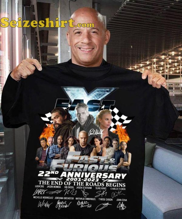 Fast And Furious 22nd Anniversary 2001 2023 T-Shirt