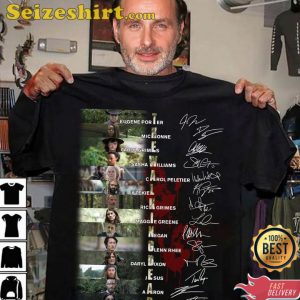 Autographs Of Actors The Walking Dead Movie Horror Tee Shirt