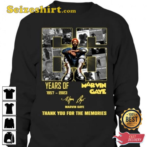 66 Years Of 1957 2023 Marvin Gaye Thank You For The Memories T-Shirt