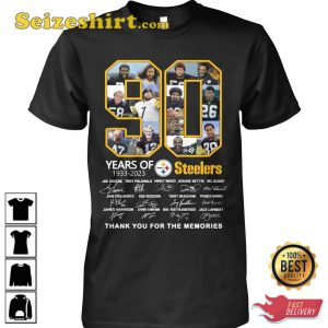 90 Years Of 1933 2023 Steelers Thank You For The Memories T-Shirt