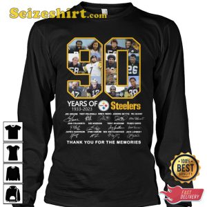 90 Years Of 1933 2023 Steelers Thank You For The Memories T-Shirt