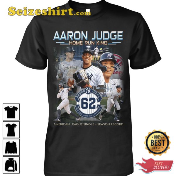 Aaron Judge Home Run King American League Single Season Record T-Shirt