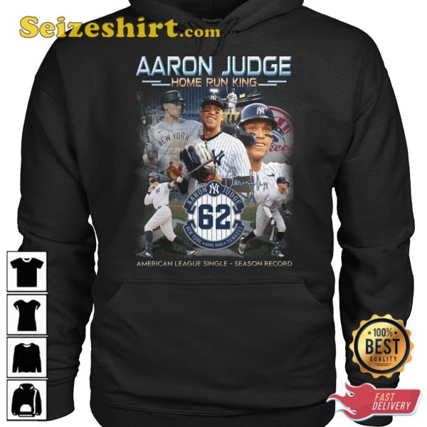 Aaron Judge Home Run King American League Single Season Record T-Shirt