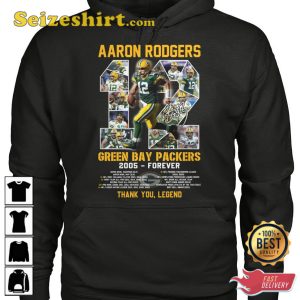 Aaron Rodgers 12 Green Bay Packers 2005 Forever T-Shirt