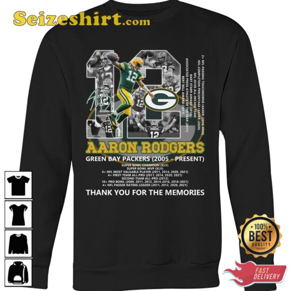 Aaron Rodgers 12 Green Bay Packers 2005 Present T-Shirt