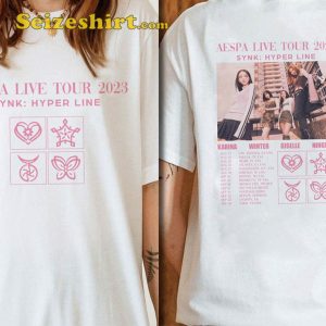 Aespa Live Tour 2023 Synk Hyper Line Kpop T-shirt
