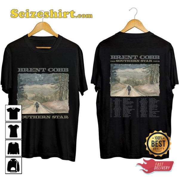 Brent Cobb Tour Southern Star 2023 Fan Gift T-shirt