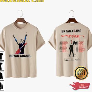 Bryan Adams GuitarSo Happy It Hurts World Tour 2023 T-Shirt