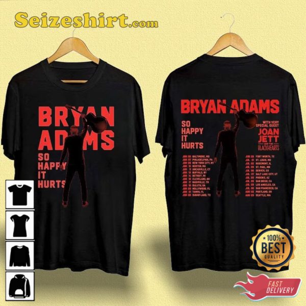 Bryan Adams So Happy It Hurts Tour 2023 With Joan Jett T-Shirt
