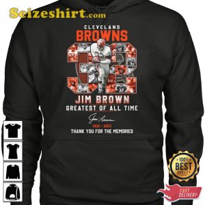 Cleveland Browns Jim Brown Greatest Of All Time 1936 2023 T-Shirt