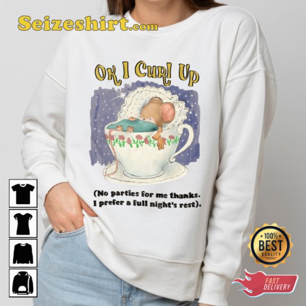 Curl Up Sleepy Mouse Cute Unisex T-Shirt