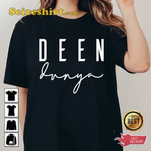 Deen Over Dunya Quotes Arabic T-shirt