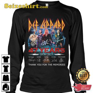 Def Leppard 47 Years Of 1976 2023 Thank You For The Memories T-Shirt