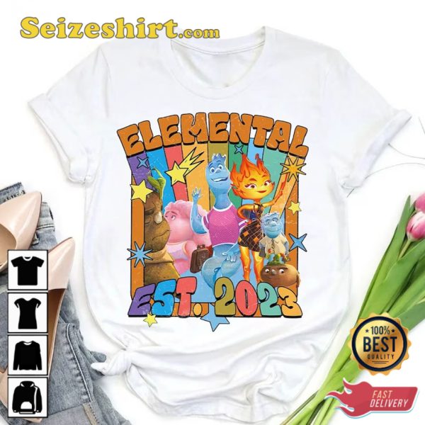 Disney Elemental Movie Est 2023 T-Shirt