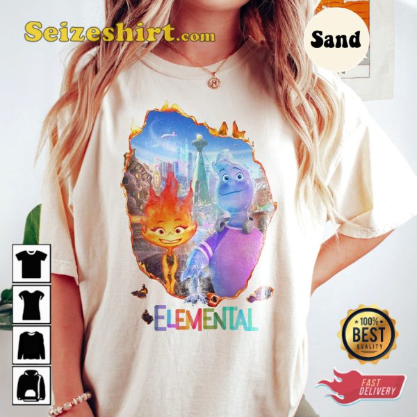 Elemental 2023 Disney Pixar Comedy Movie T-shirt