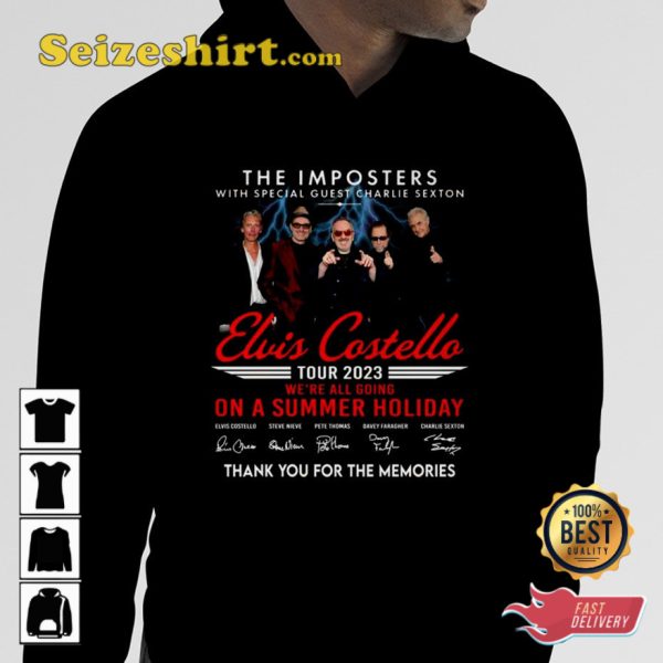 Elvis Costello the Imposters Summer Holiday Tour 2023 T-shirt