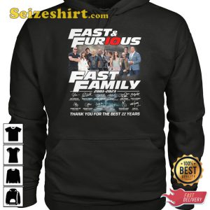 Fast Furious Fast Family 2001 2023 Thank You For The Best 22 Years T-Shirt