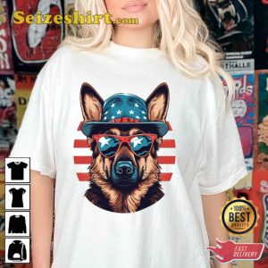 German Shepherd Dog Fourth of July Patriotic Independence day T-Shirt