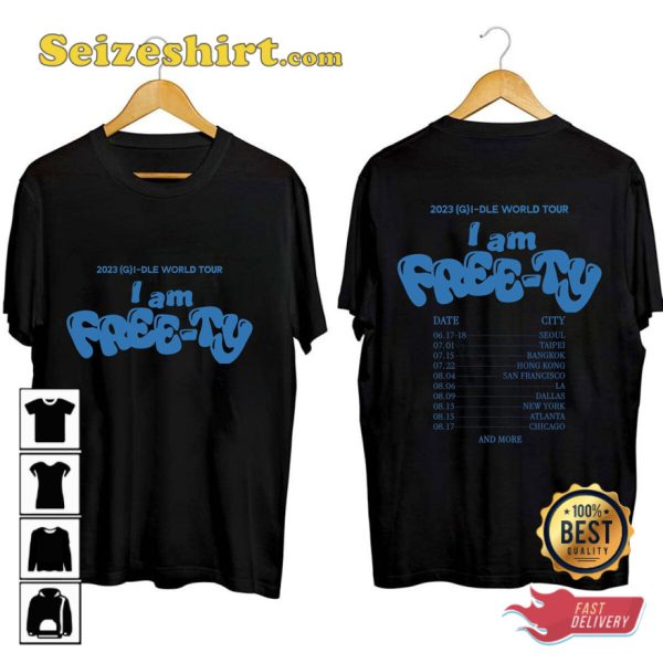 Gi-dle Tour 2023 I Am Free-ty Concert T-shirt