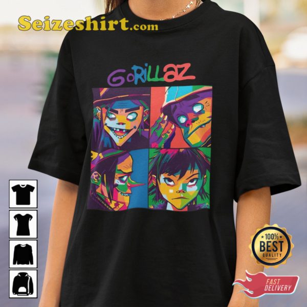 Gorillaz Tour Band Members Fan Gift T-shirt