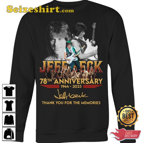 Jeff Beck 78th Anniversary 1944 2023 T-Shirt