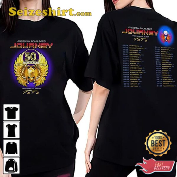 Journey 50th Anniversary Shirt Journey Freedom 2023 Tour T-Shirt