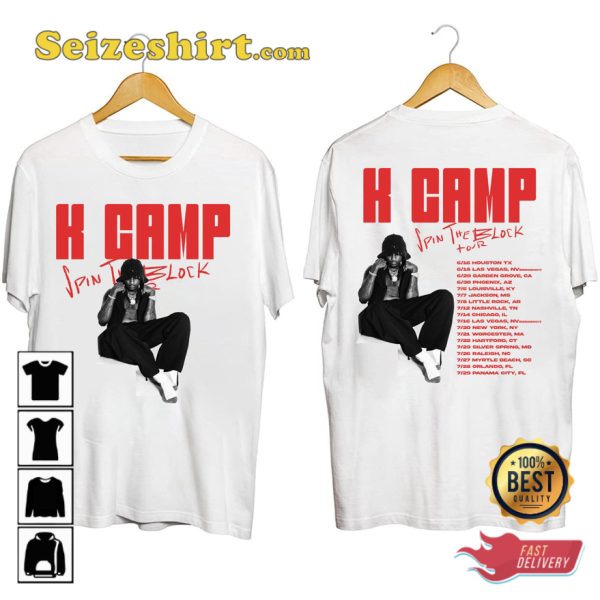 K Camp Tour Spin The Block Tour 2023 T-shirt