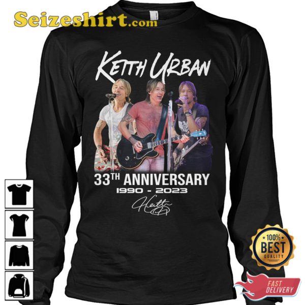 Keith Urban 33th Anniversary 1990 2023 Signature T-Shirt