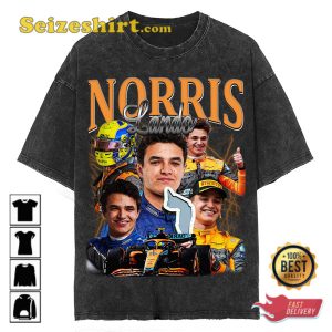 Lando Norris Vintage Washed Formula Racing F1 Homage Shirt