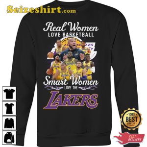 Real Women Love Basketball Smart Women Love The Lakers T-Shirt