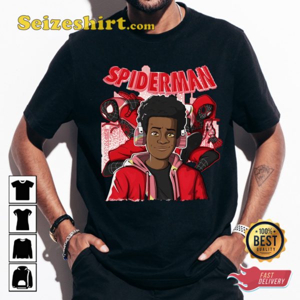 Marvels Black Spider Miles Morales T-Shirt