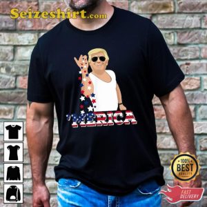 Merica Trump Bae Funny 4th of July Salt Bae Style Inspired T-Shirt