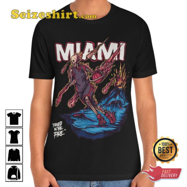 Miami Heat Skeleton Fire Basketball Unisex T-shirt