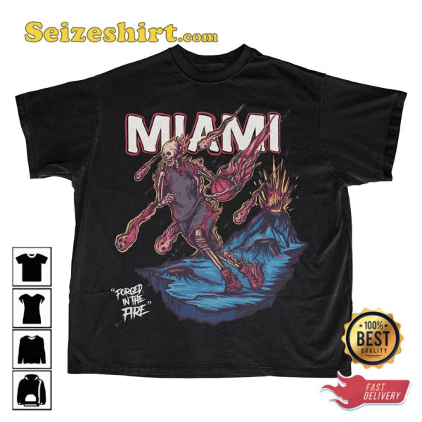 Miami Heat Skeleton Fire Basketball Unisex T-shirt