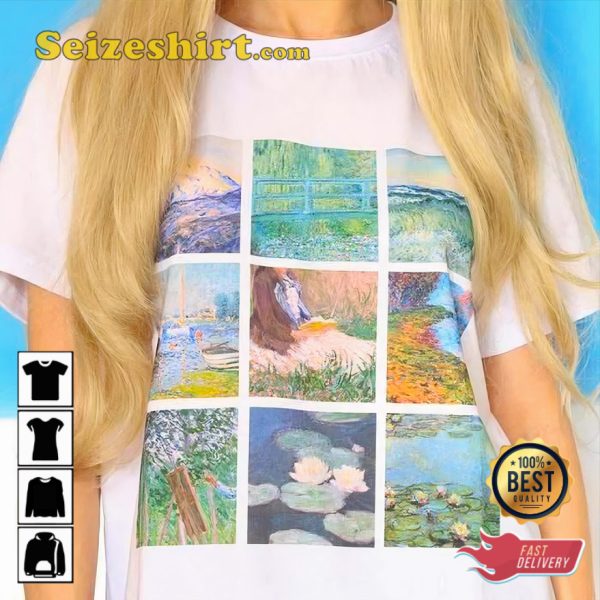 Monet Collage Natural Unisex T-shirt