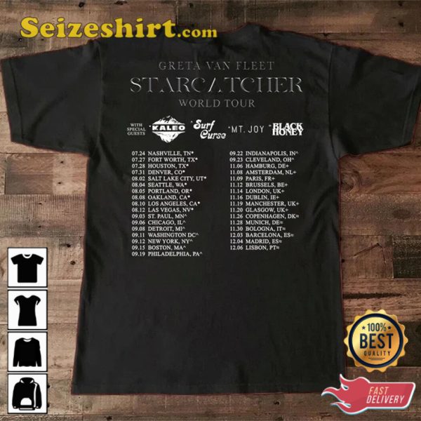 NEW 2023 Greta Van Fleet Starcatcher World Tour T-Shirt