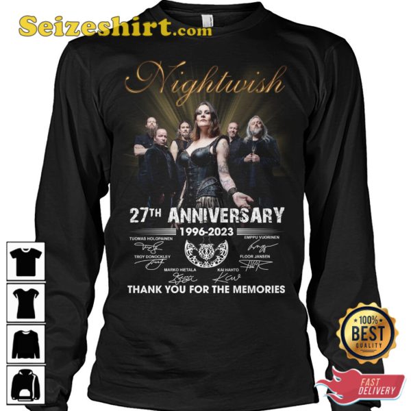 Nightwish 27th Anniversary 1996 2023 T-Shirt