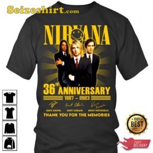 Nirvana Rock Band 36th Anniversary 1987 2023 T-Shirt