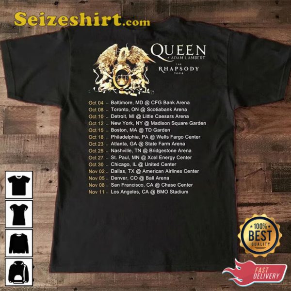 Queen Adam Lambert The Rhapsody Tour 2023 T-Shirt