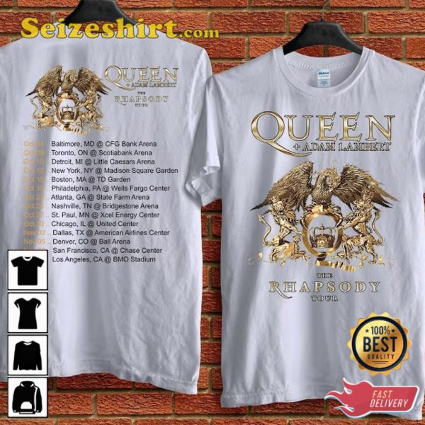 Queen Adam Lambert The Rhapsody Tour 2023 T-Shirt