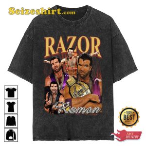 Razor Ramon Vintage Washed Shirt Wrestler Homage Graphic