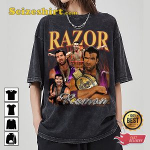 Razor Ramon Vintage Washed Shirt Wrestler Homage Graphic