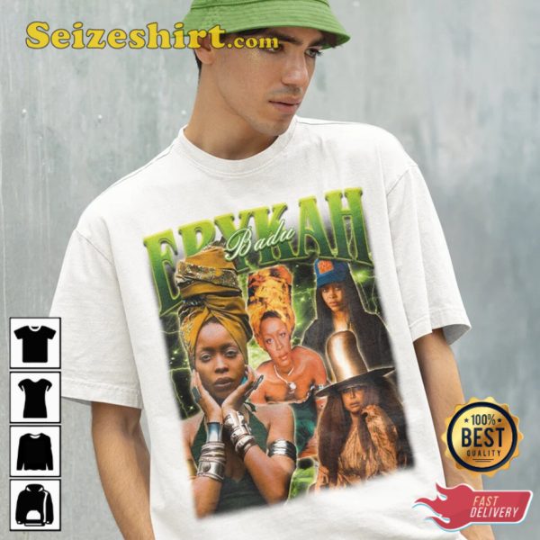 Retro Erykah Badu Love of My Life Brown Sugar Music T-Shirt