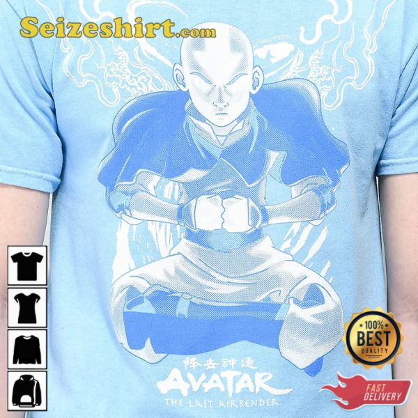 Select Start Avatar The Last Airbender Half Tone Blue T-Shirt