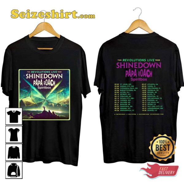 Shinedown Tour 2023 The Revolutions Live Concert T-shirt