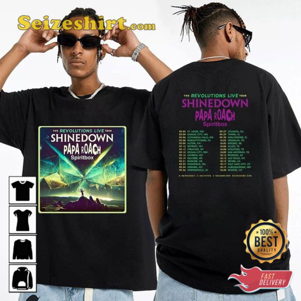 Shinedown Tour 2023 The Revolutions Live Concert T-shirt