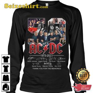 AC DC 50 Years 1973 2023 Thank You For The Memories T-Shirt