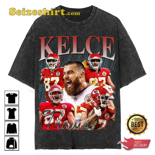 Travis Kelce Vintage Washed Shirt Tight End Homage Graphic