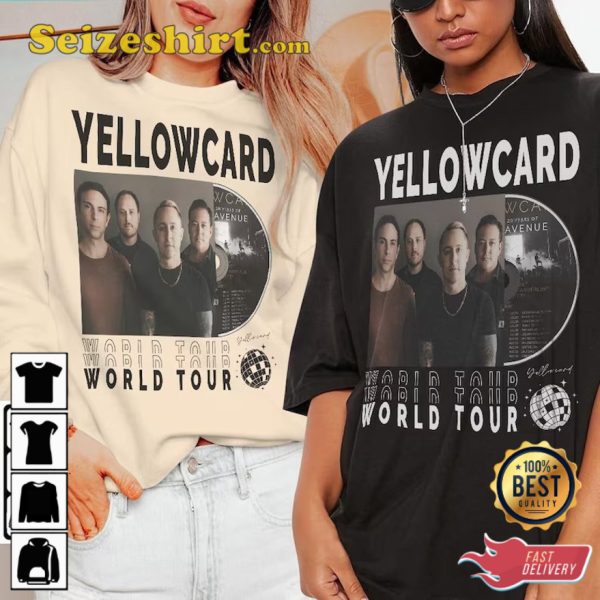 Vintage 90s Yellowcard World Tour 2023 T-Shirt