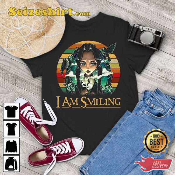 Wednesday Addams I Am Smiling Vintage T-Shirt